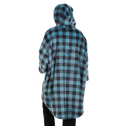 Snuggs Blanket Hoodie Checkered Blue